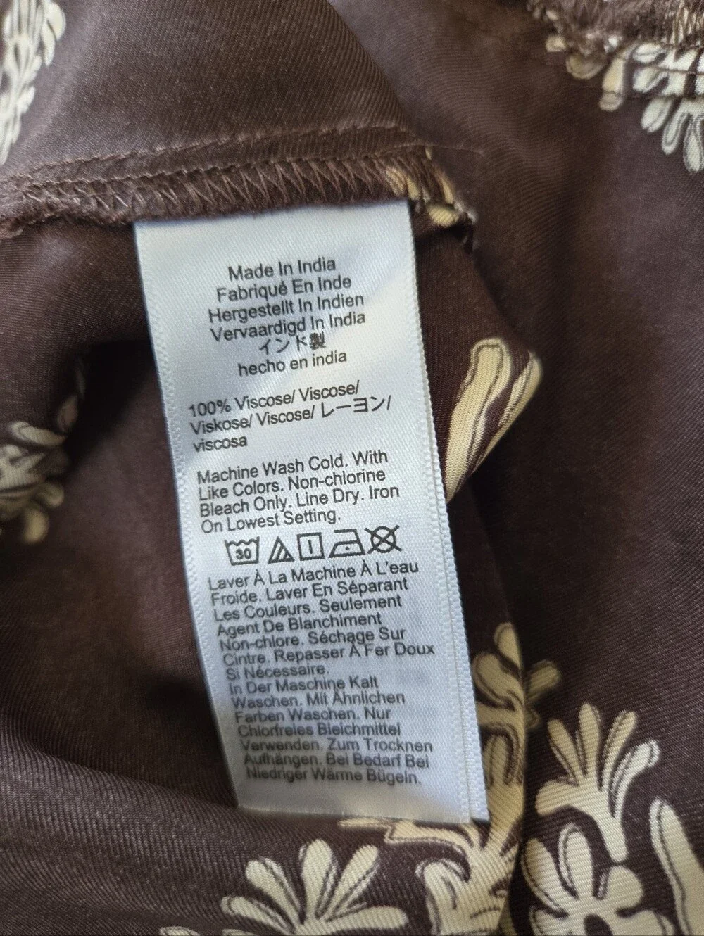 J. Crew Faux Wrap Skirt In Cocoa Block Print Size 8 Nwot